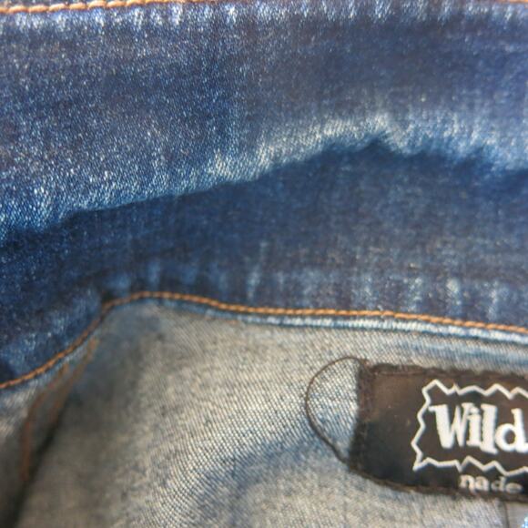 WILD ORCHID Embroidered Jean Jacket Size S** Women Denim  Trucker Y2K Blue Fall - Picture 12 of 12